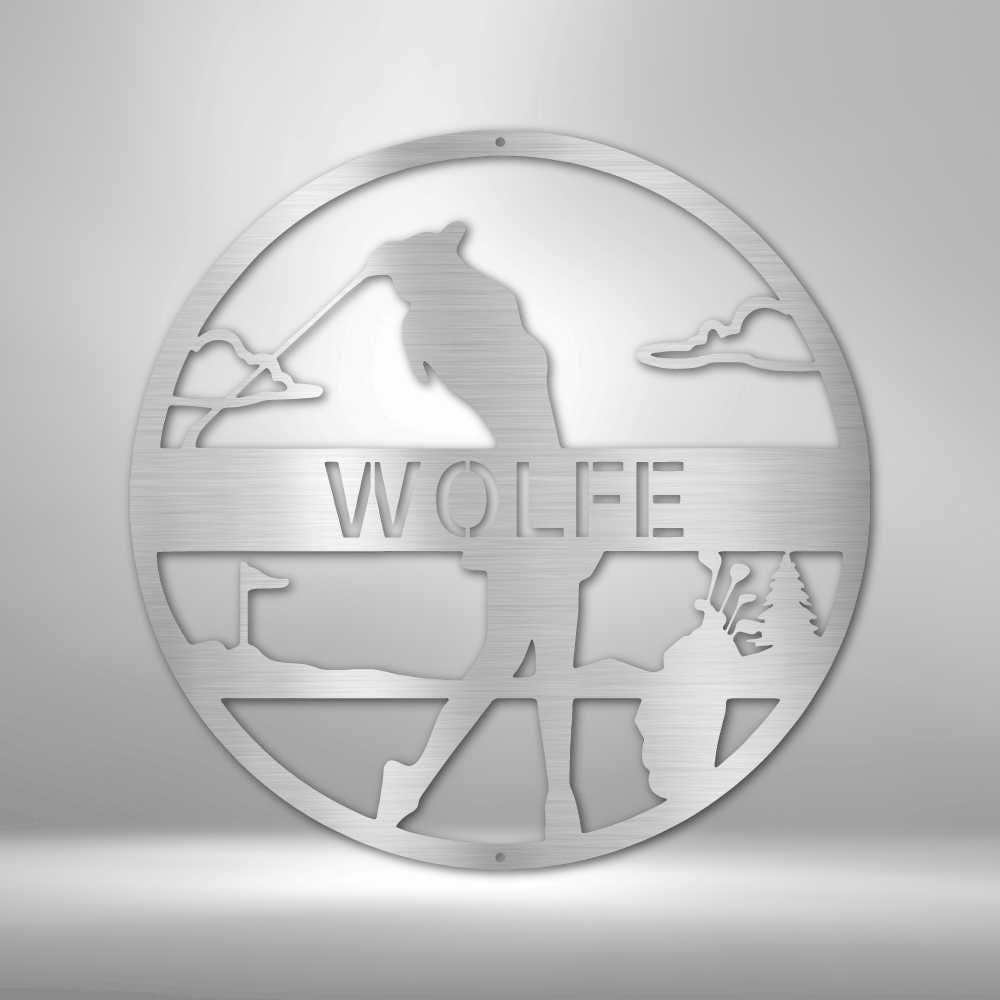 Personalized Female Golfer Monogram Metal Wall Art| Custom Laser Cut Metal Wall Sign| Christmas Gift Idea| Custom Female Golfer Wall Art clickcoastal