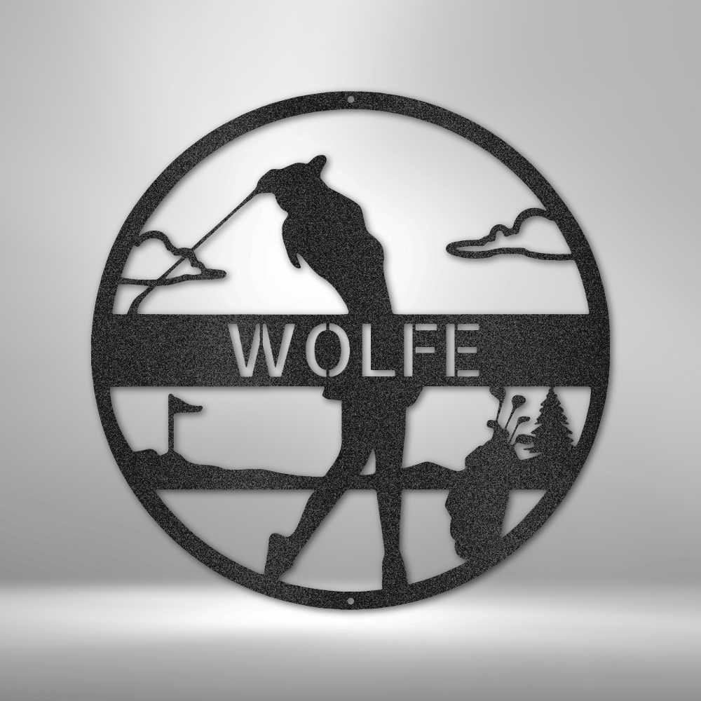 Personalized Female Golfer Monogram Metal Wall Art| Custom Laser Cut Metal Wall Sign| Christmas Gift Idea| Custom Female Golfer Wall Art clickcoastal