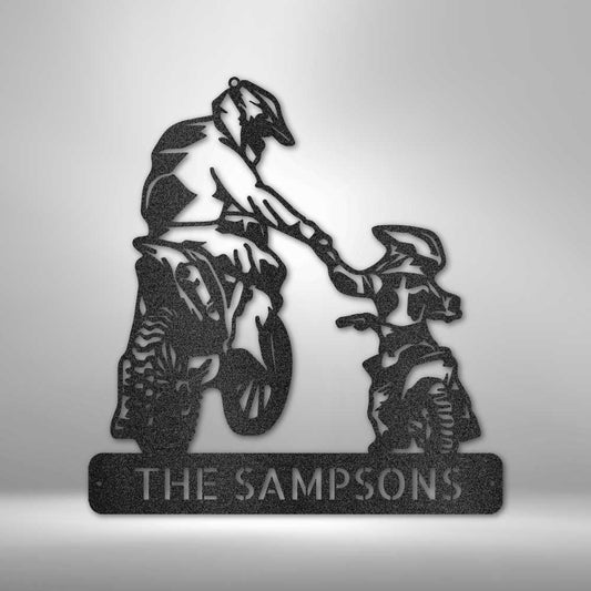 Father Son Custom Motocross Gift, Dirt Bike Gift for Dad, Mancave Garage Art Dirtbike Wall Sign, Husband MX Gift, Gift for Motorcycle Father