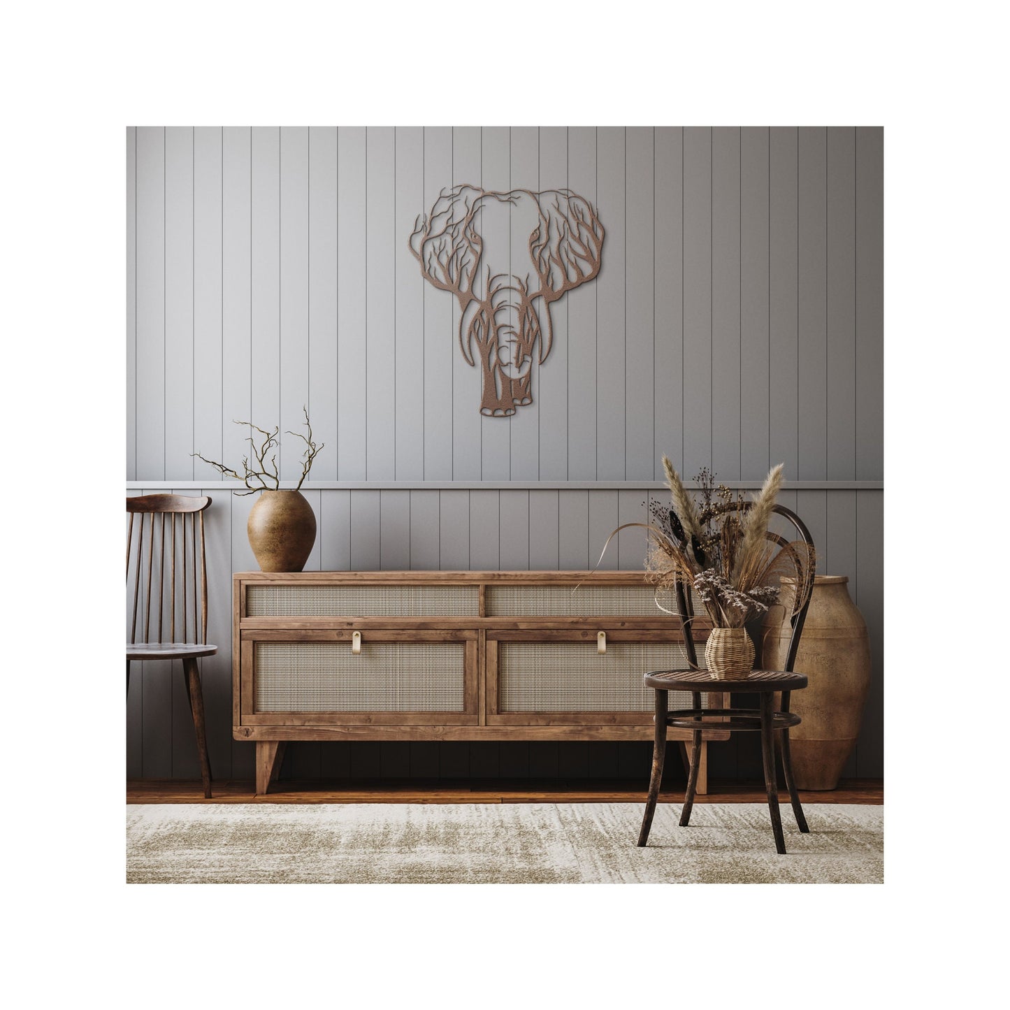Elephant Metal Wall Art, Metal Safari Decor, Wildlife Lover Gift, Housewarming Gift, Good Luck Elephant Sign, Wild Animal Metal Wall Decor clickcoastal