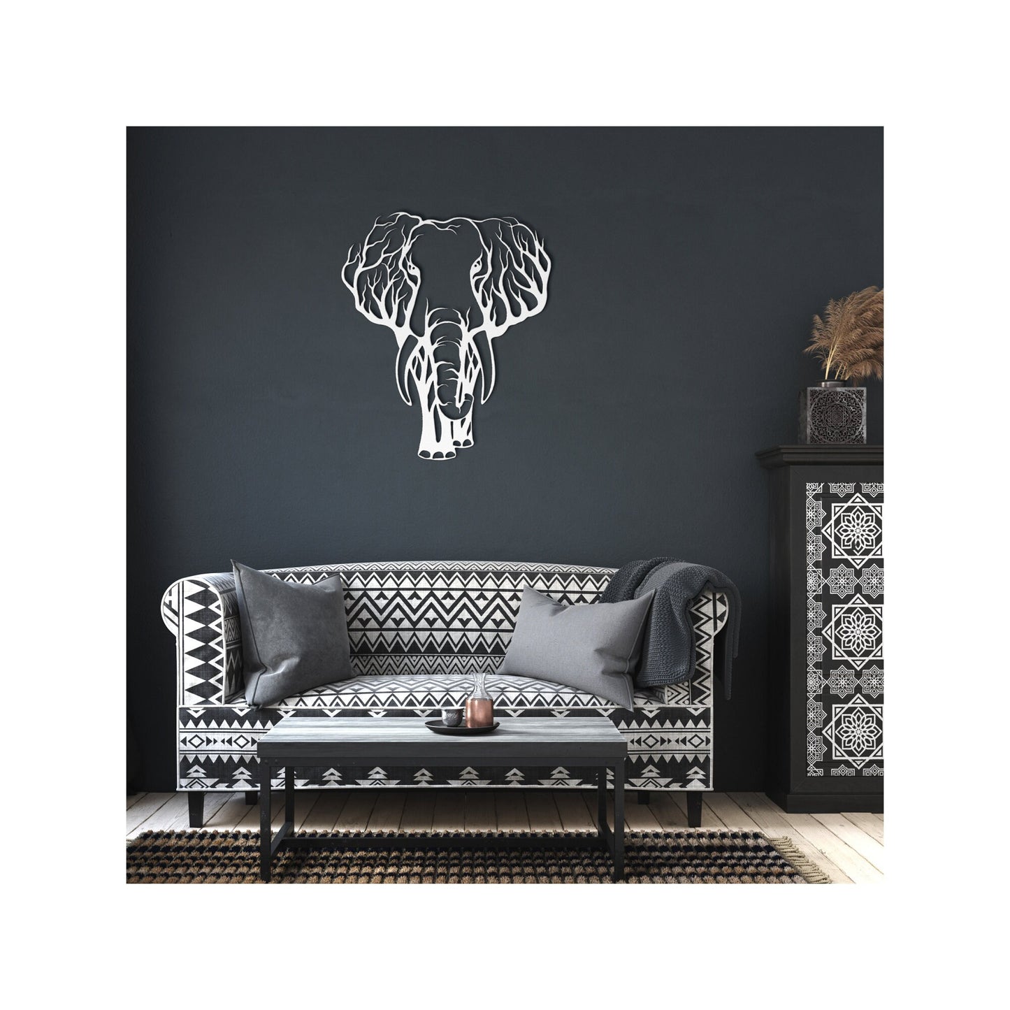 Elephant Metal Wall Art, Metal Safari Decor, Wildlife Lover Gift, Housewarming Gift, Good Luck Elephant Sign, Wild Animal Metal Wall Decor clickcoastal