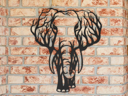 Elephant Metal Wall Art, Metal Safari Decor, Wildlife Lover Gift, Housewarming Gift, Good Luck Elephant Sign, Wild Animal Metal Wall Decor