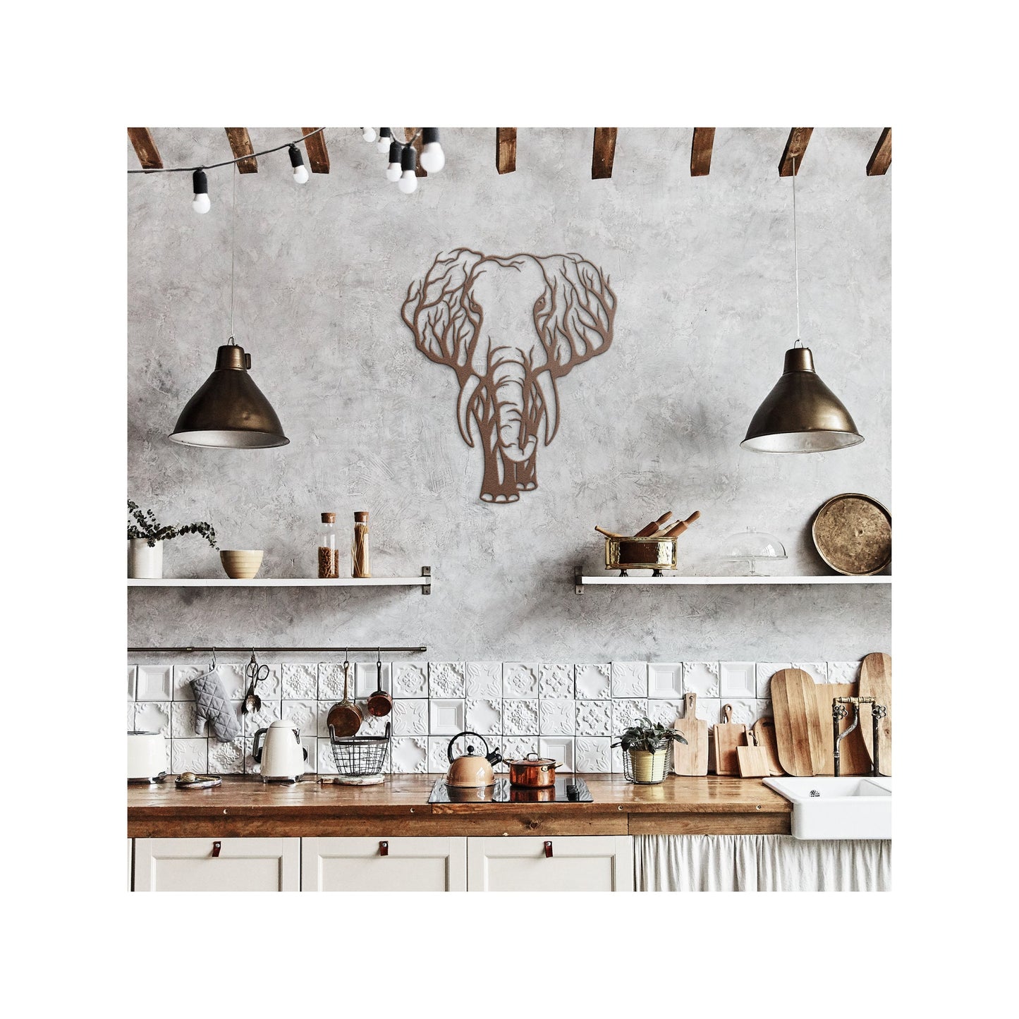 Elephant Metal Wall Art, Metal Safari Decor, Wildlife Lover Gift, Housewarming Gift, Good Luck Elephant Sign, Wild Animal Metal Wall Decor clickcoastal