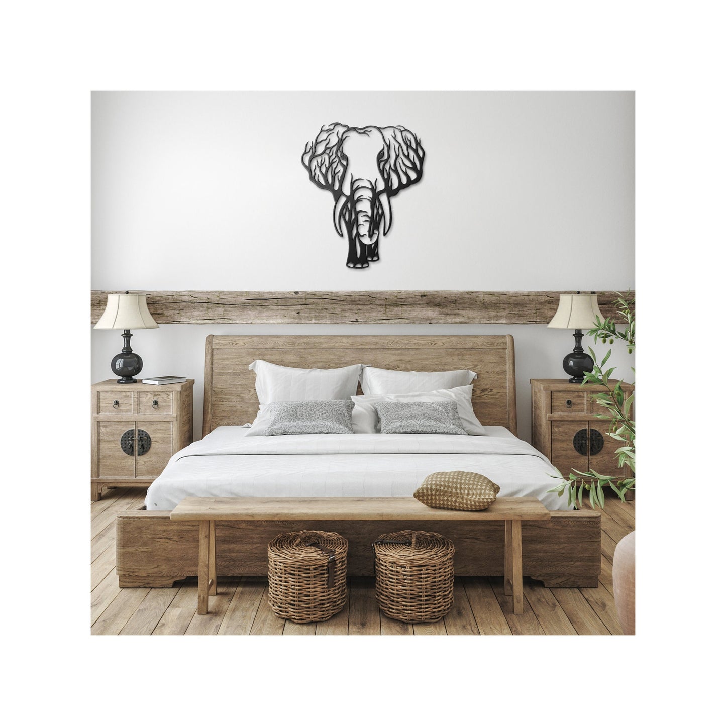 Elephant Metal Wall Art, Metal Safari Decor, Wildlife Lover Gift, Housewarming Gift, Good Luck Elephant Sign, Wild Animal Metal Wall Decor clickcoastal