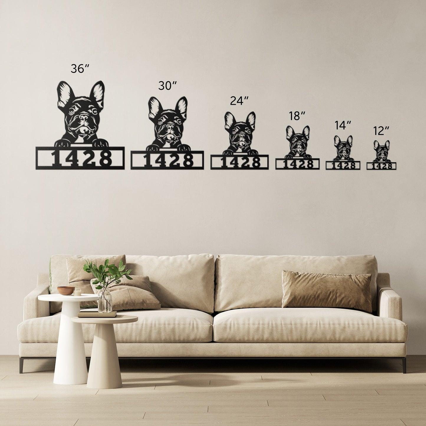Custom French Bulldog Metal Address Sign, Personalized Welcome Pet Gift, Frenchie Metal Address Sign, Dog Lover Gift, Home Sign clickcoastal
