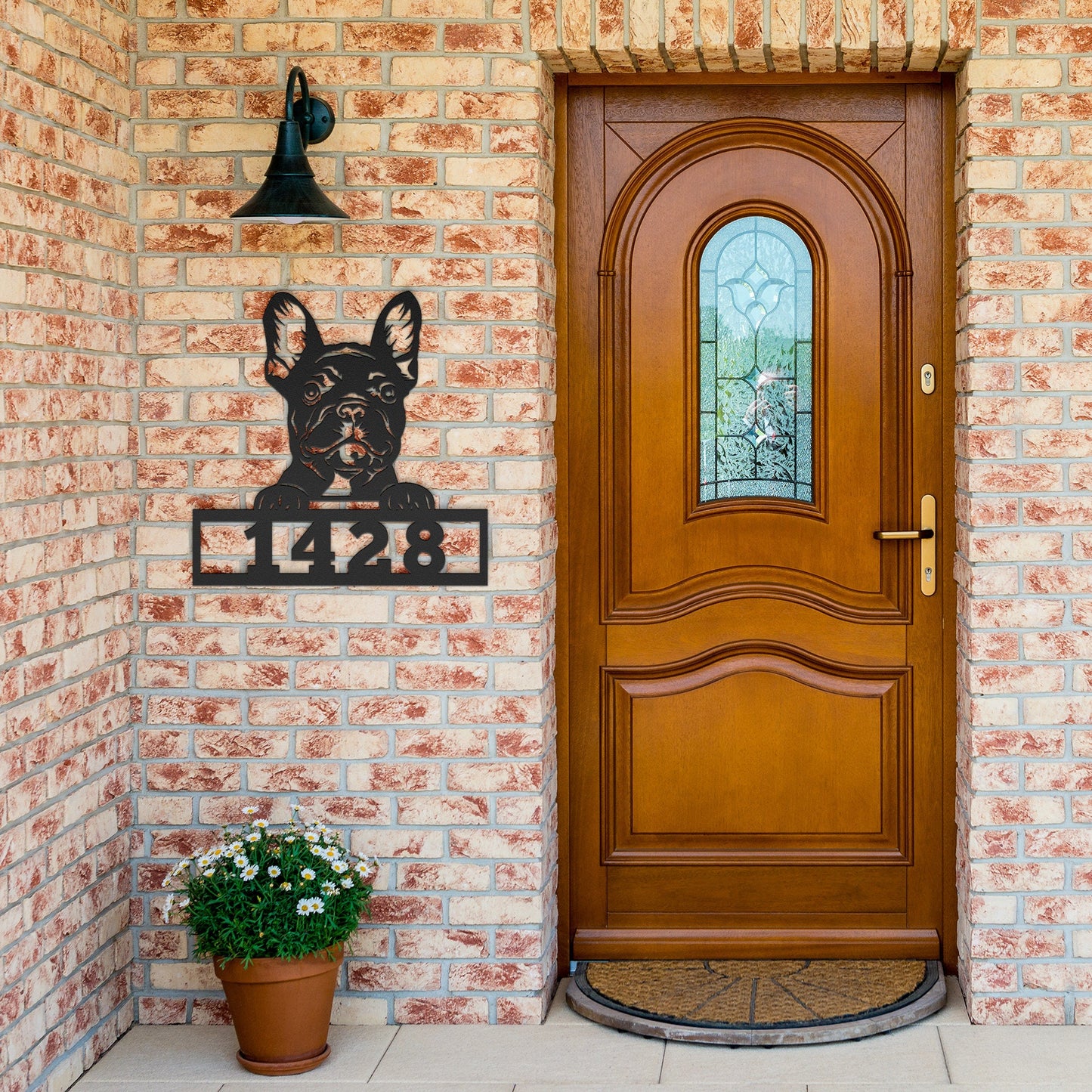 Custom French Bulldog Metal Address Sign, Personalized Welcome Pet Gift, Frenchie Metal Address Sign, Dog Lover Gift, Home Sign clickcoastal