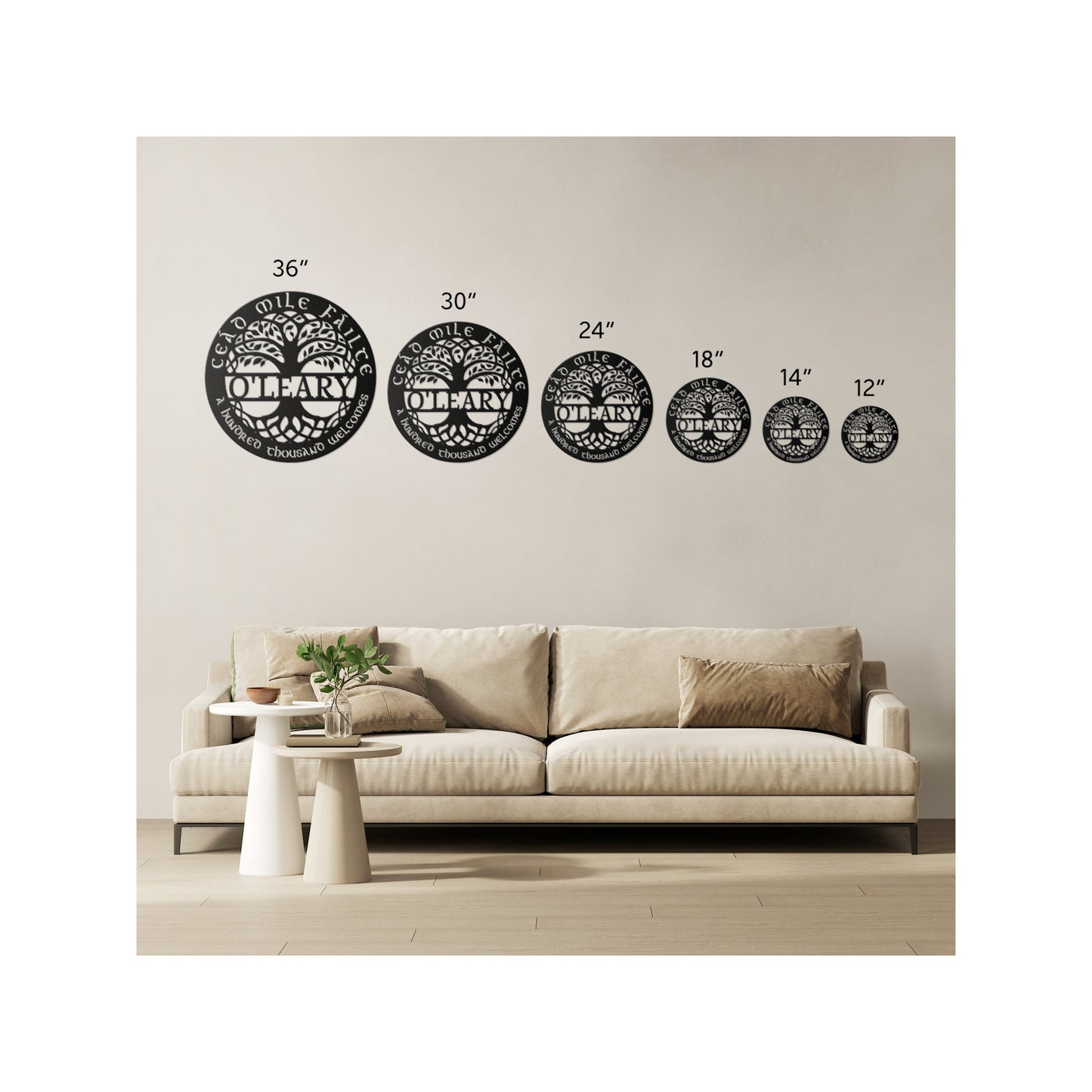 Personalized Irish Metal Wall Art, Irish Wedding Anniversary Gift, Cead Mile Failte, Hundred Thousand Welcomes, Celtic Housewarming Decor clickcoastal