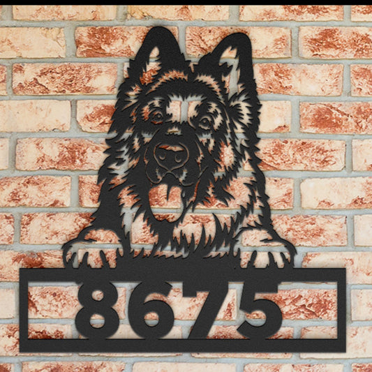 German Shepherd Metal Address Sign for House Personalized Welcome Custom Dog Sign Dog Lover Pet Gift Address Sign Home Address Sign