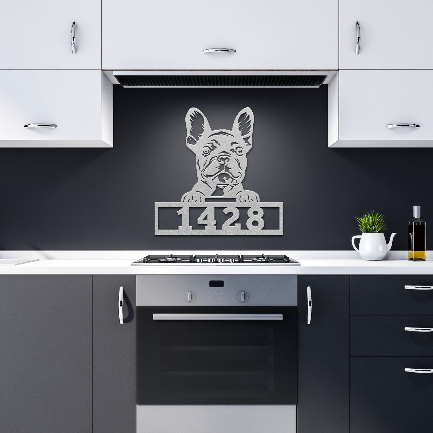 Custom French Bulldog Metal Address Sign, Personalized Welcome Pet Gift, Frenchie Metal Address Sign, Dog Lover Gift, Home Sign clickcoastal