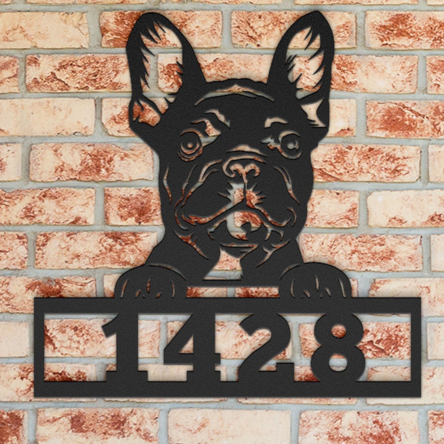Custom French Bulldog Metal Address Sign, Personalized Welcome Pet Gift, Frenchie Metal Address Sign, Dog Lover Gift, Home Sign clickcoastal