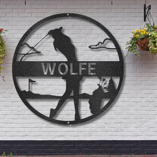 Personalized Female Golfer Monogram Metal Wall Art| Custom Laser Cut Metal Wall Sign| Christmas Gift Idea| Custom Female Golfer Wall Art