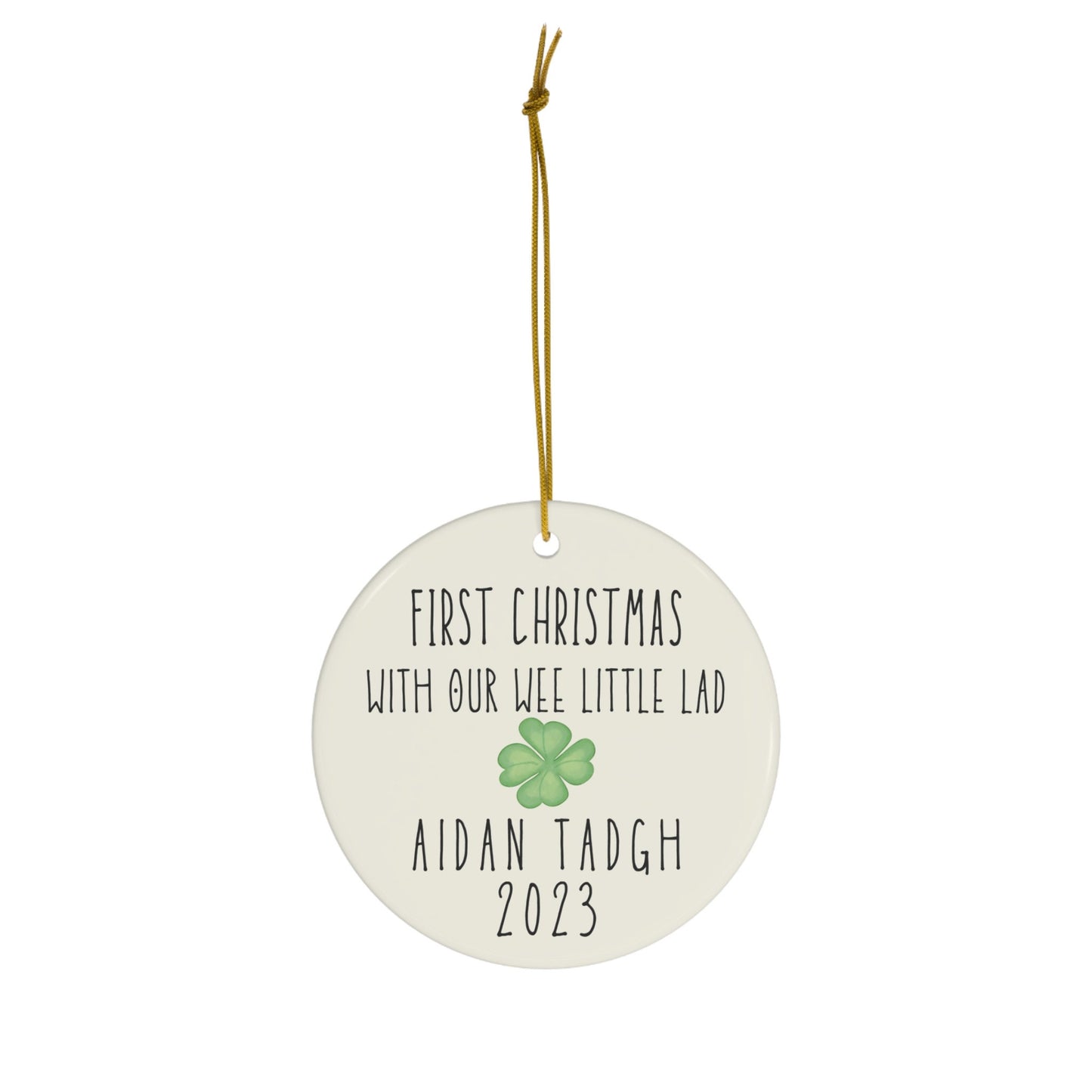 Irish Baby Gift Personalized Christmas Ornament Custom Newborn First Christmas Mother Father Gift Ireland Christmas Eire Xmas Irish Shamrock clickcoastal