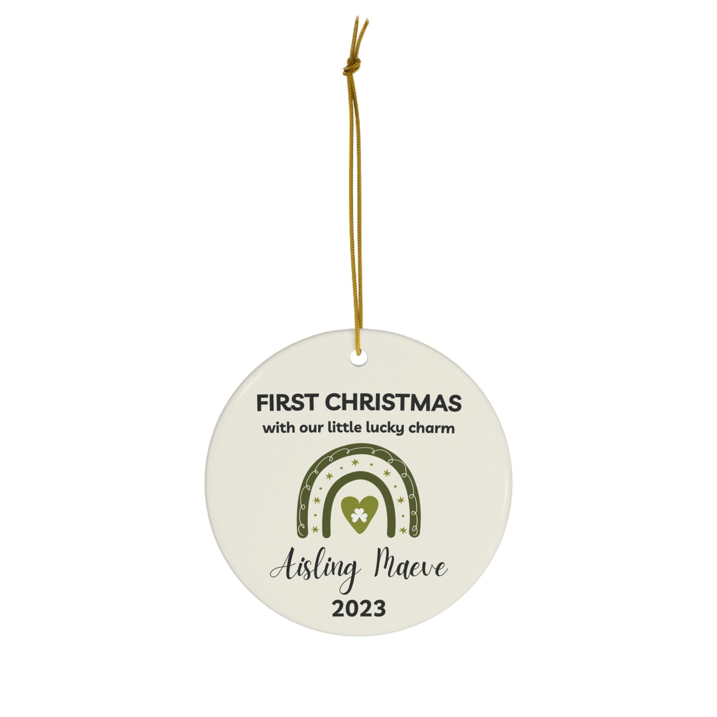 Irish Baby Gift Personalized Christmas Ornament Custom Newborn First Christmas Mother Father Gift Ireland Eire Xmas Irish Shamrock clickcoastal