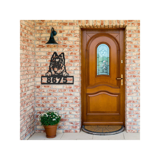 Custom House Number Sign, German Shepherd Dog Address Sign, Personalized Dog Gift, Dog Lover Pet Gift
