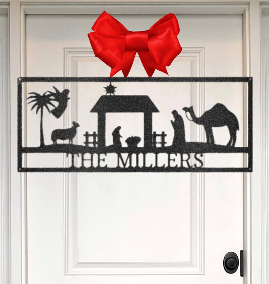 Custom Nativity Metal Sign,Personalized Christmas Decoration,Manger Scene,Christian Metal Sign,Farmhouse Christmas Decor,Creche