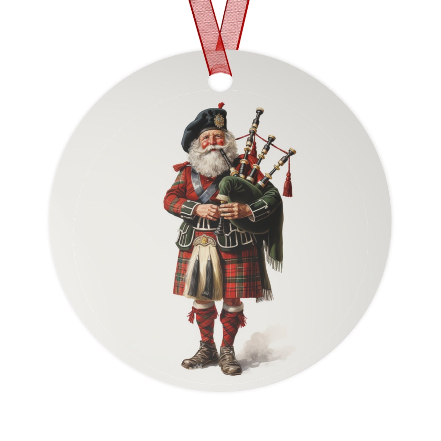 Scottish Gift, Santa Christmas Ornament, Traditional Holiday Keepsake, Celtic Decor, Metal Ornament,Scotland Pride Souvenir,Proud Scot clickcoastal