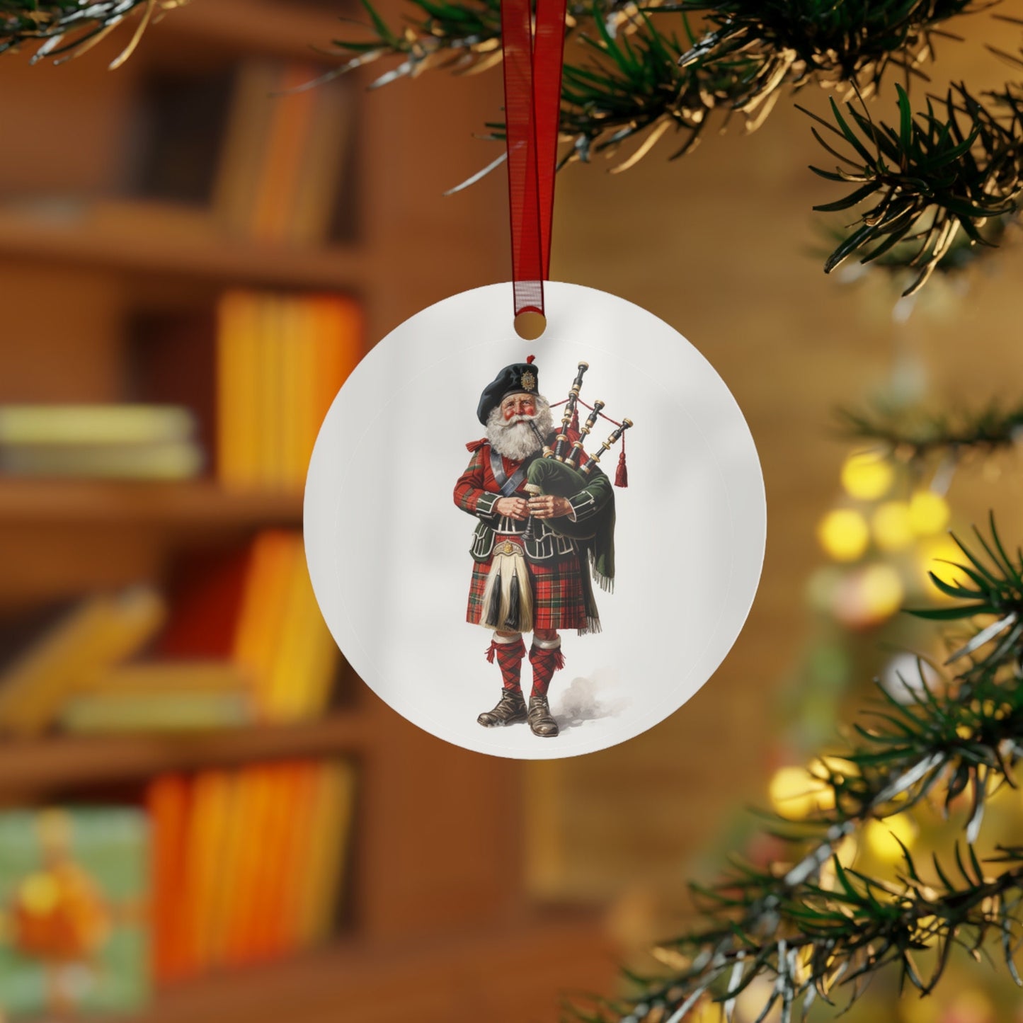 Scottish Gift, Santa Christmas Ornament, Traditional Holiday Keepsake, Celtic Decor, Metal Ornament,Scotland Pride Souvenir,Proud Scot clickcoastal