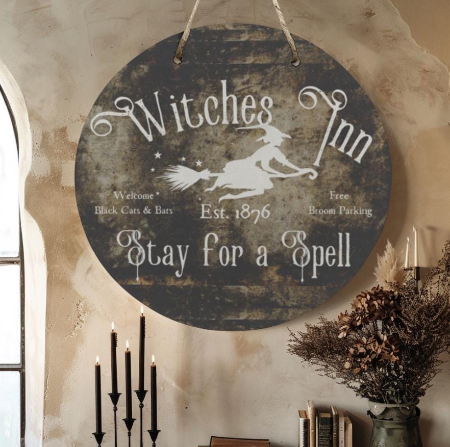 Witchy Home Decor Gift,Mystic Samhain Wiccan Wood Sign,Halloween Wall Art,Pagan Goth Host Gift,Dark Academia,Witch Aesthetic,Whimsigoth clickcoastal