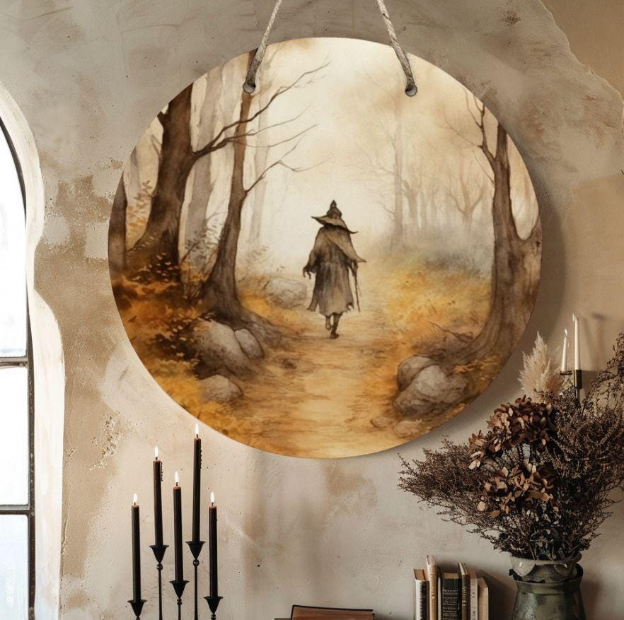 Witchy Home Decor Gift,Mystic Samhain Wiccan Wood Sign,Halloween Wall Art,Pagan Goth Host Gift,Dark Academia,Witch Aesthetic,Whimsigoth clickcoastal