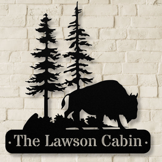 Personalized Bison Metal Art