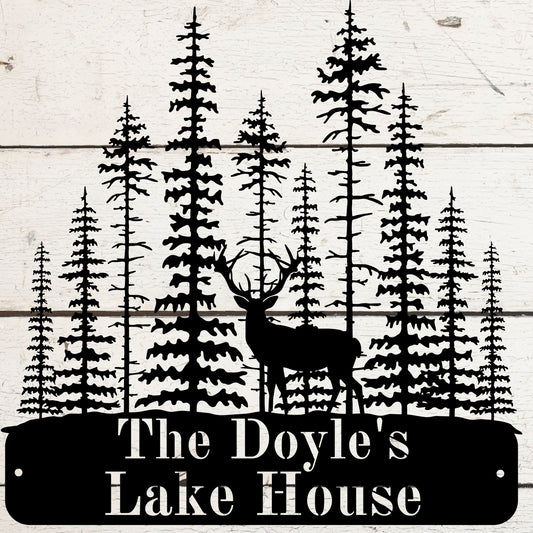 Lake House Deer Monogram