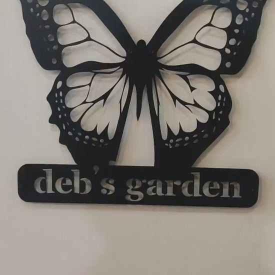 Personalized Gift for Gardener, Custom Butterfly Metal Wall Art, Garden Decor Sign, Unique Outdoor Decoration, Nature-Inspired Garden Art