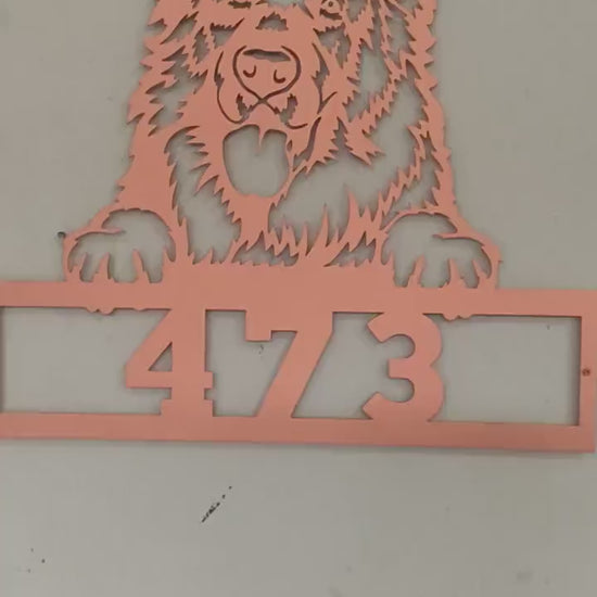 Custom House Number Sign, German Shepherd Dog Address Sign, Personalized Dog Gift, Dog Lover Pet Gift