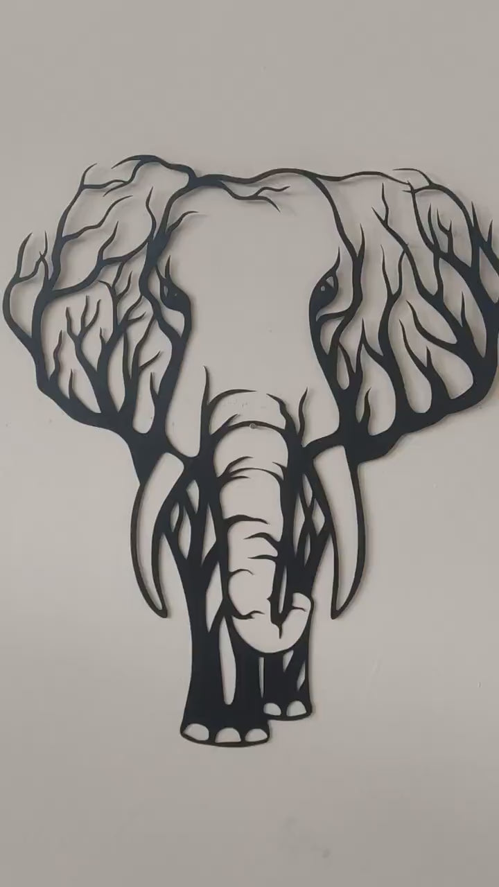 Elephant Metal Wall Art, Metal Safari Decor, Wildlife Lover Gift, Housewarming Gift, Good Luck Elephant Sign, Wild Animal Metal Wall Decor