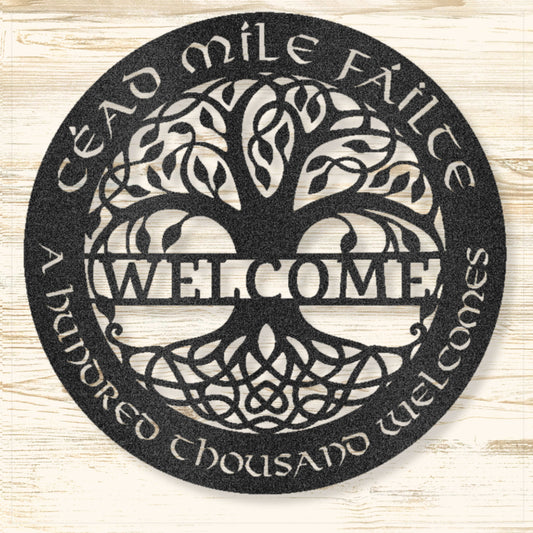 Welcome Cead Mile Failte Irish Metal Sign