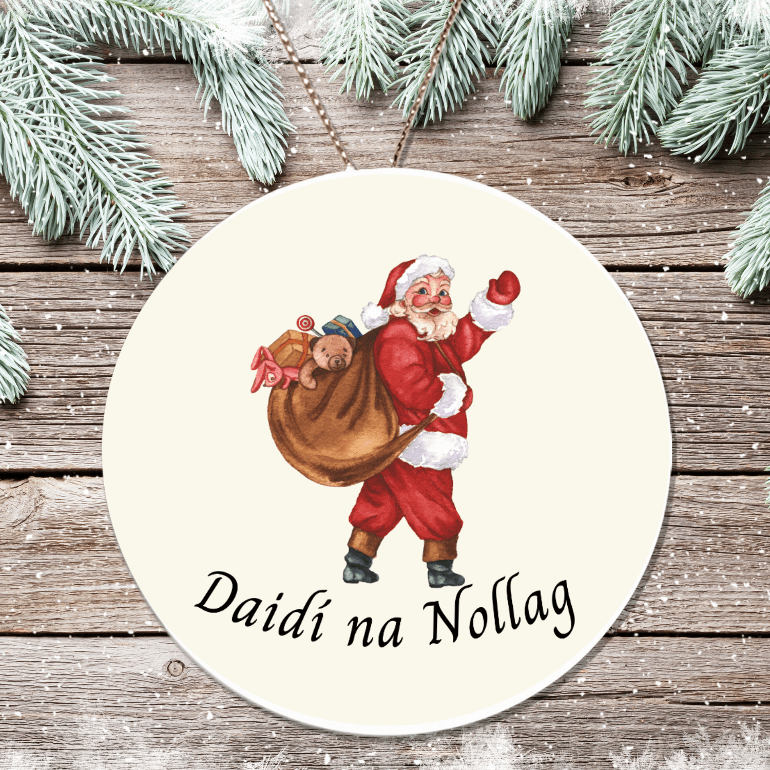 Irish Santa Gaelic Christmas Ornament