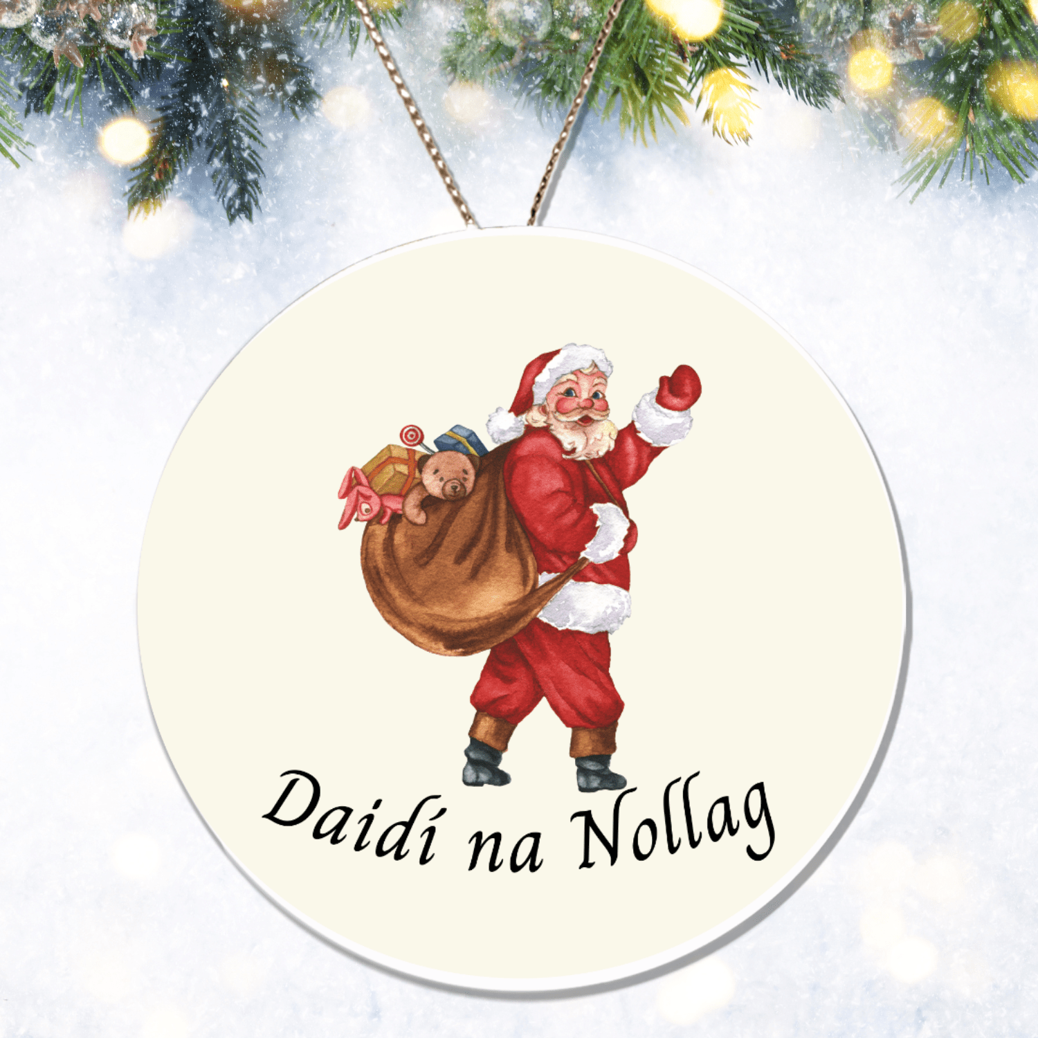 Irish Santa Gaelic Christmas Ornament