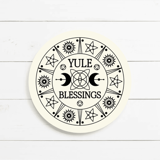 Yule Blessings Wood Sign