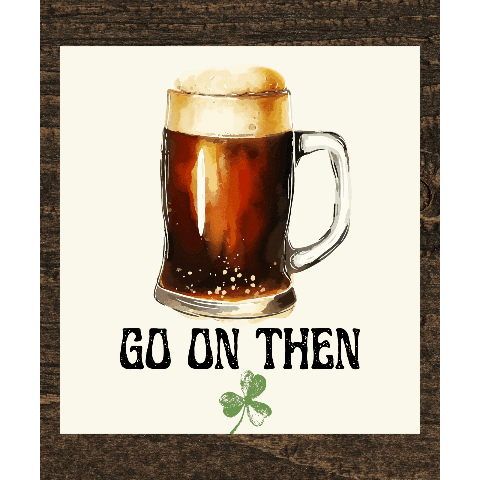 Wood Irish Pub Bar Sign with Pint of Guinness