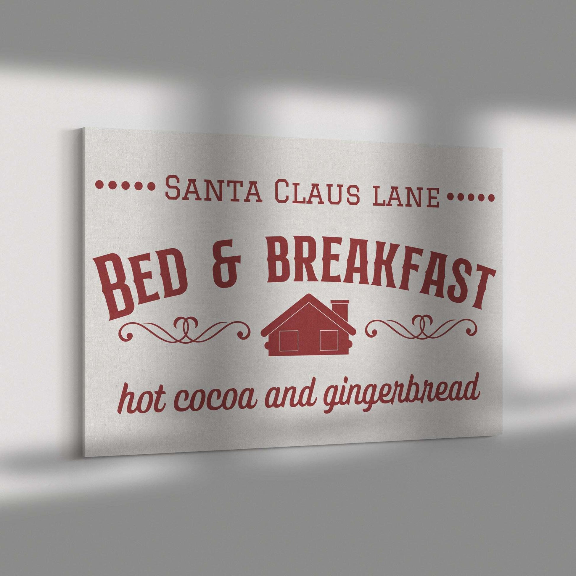 Custom Christmas Decor Sign | Vintage Style Sign | Modern Farmhouse Wall Decor | Santa Claus Holiday Wall Art | Canvas Print | Xmas Gift