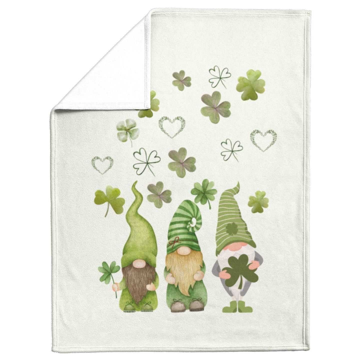 Irish Gnome and Shamrock Gift for Irish Home Blanket with St Patricks Day Gnomes Ireland Decor