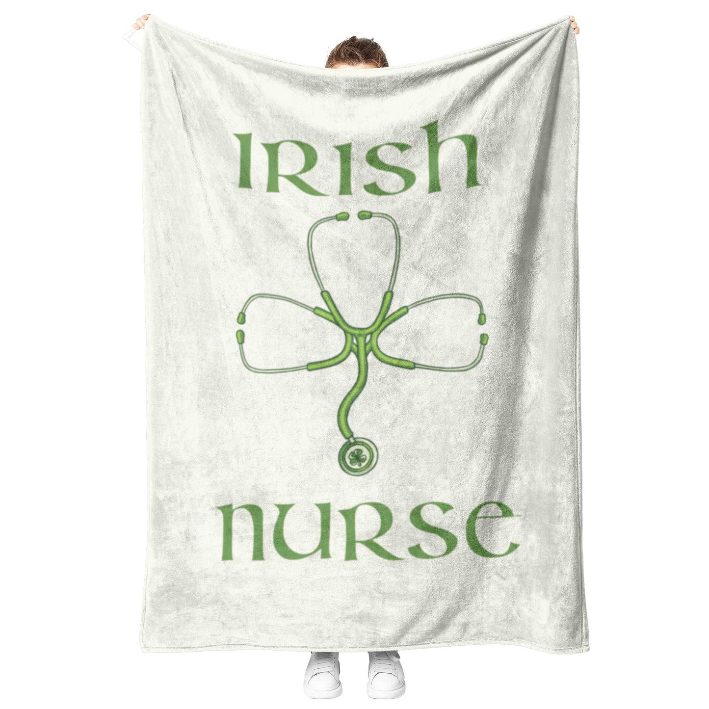 Irish Nurse Gift for Nursing Graduate Shamrock Blanket St Patricks Day Ireland Decor