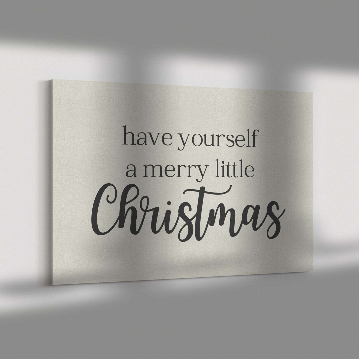 Merry Little Christmas Decor Sign | Modern Farmhouse Wall Decor | Vintage Holiday Wall Art | Canvas Print | Xmas Gift