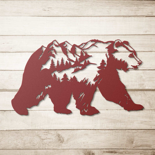Mountain Bear Metal Art