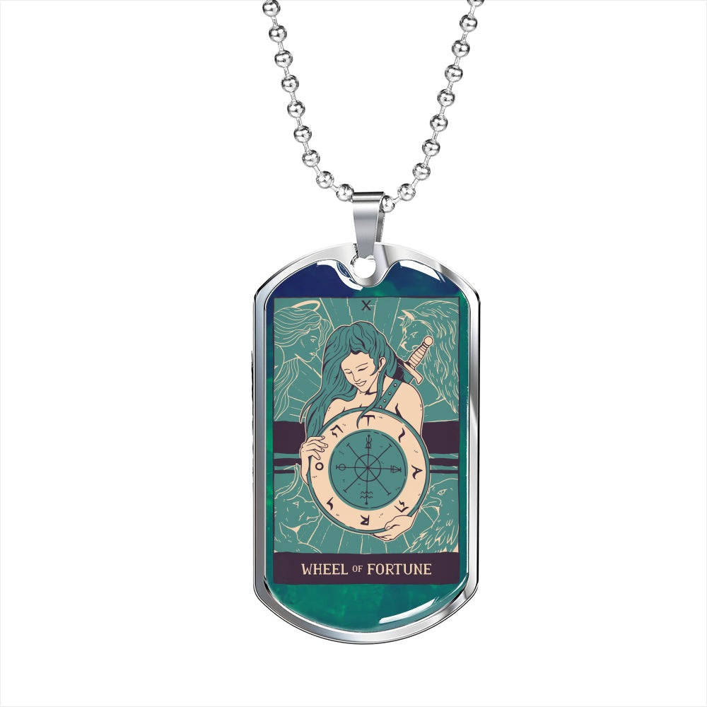Tarot Card Necklace Wheel of Fortune