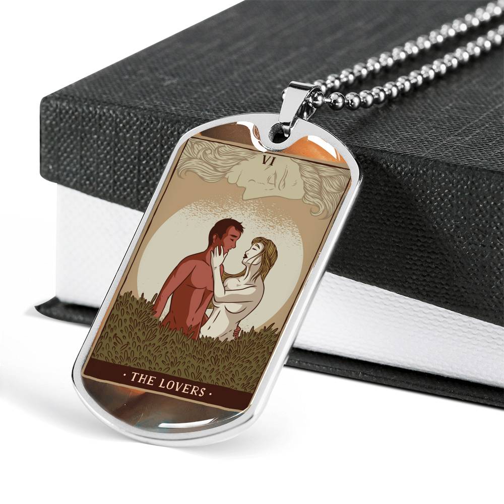 Tarot Card Necklace The Lovers Card