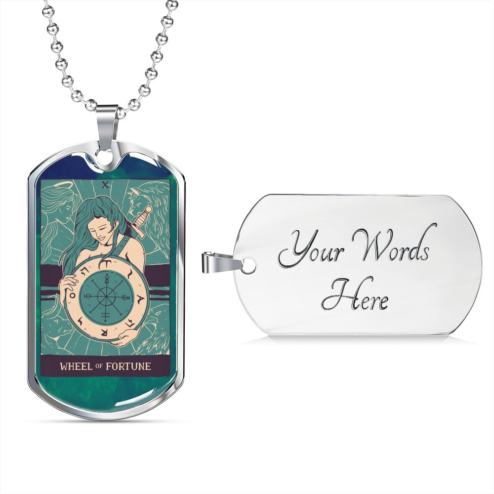 Tarot Card Necklace Wheel of Fortune