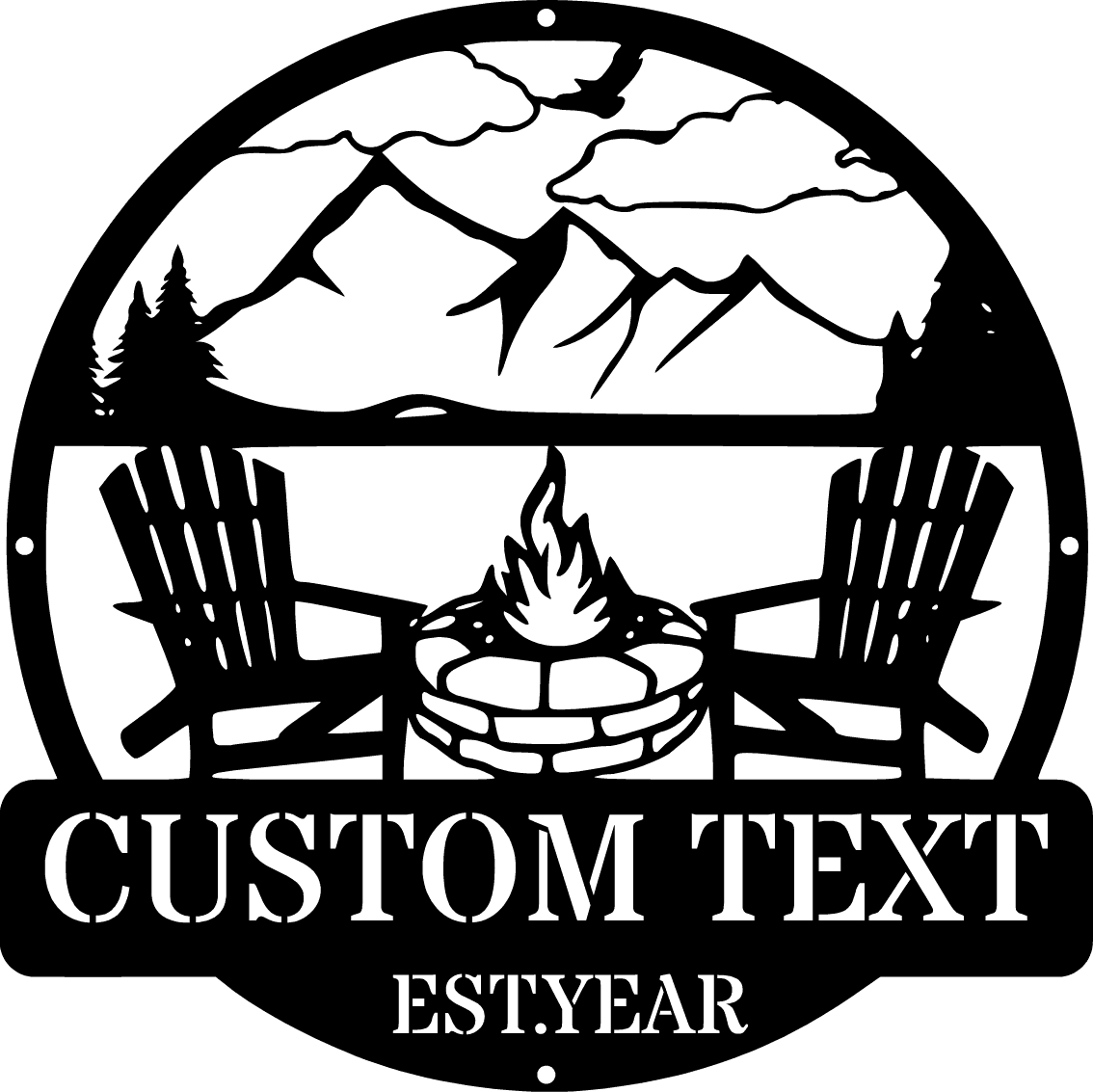 Custom Family Badge with Fire Pit Design