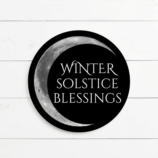 Winter Solstice Blessings Wood Yule Sign