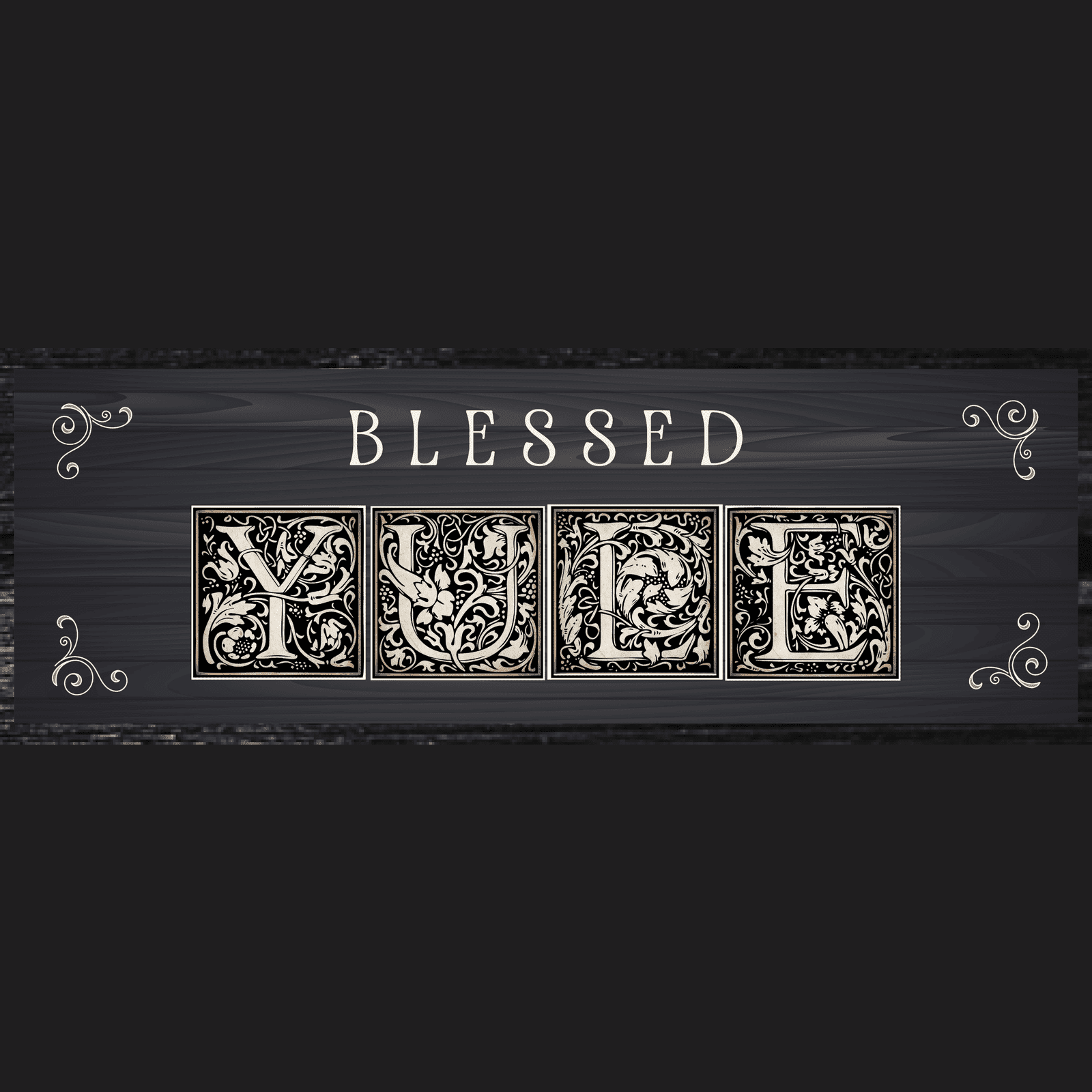 Blessed Yule Wood Sign