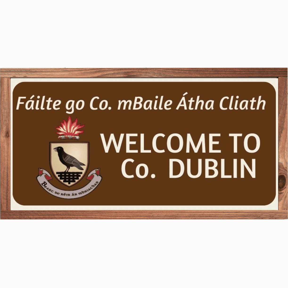 Custom Irish Road Sign Framed Wood